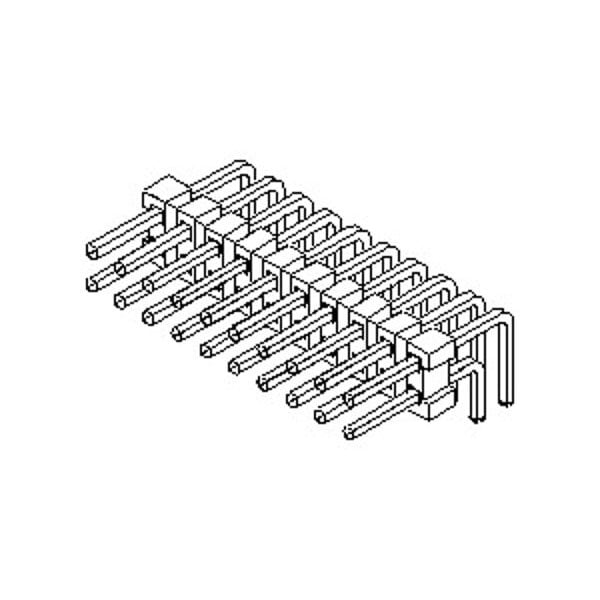 Molex Board Connector, 12 Contact(S), 2 Row(S), Male, Right Angle, 0.1 Inch Pitch, Solder Terminal,  - 717640012