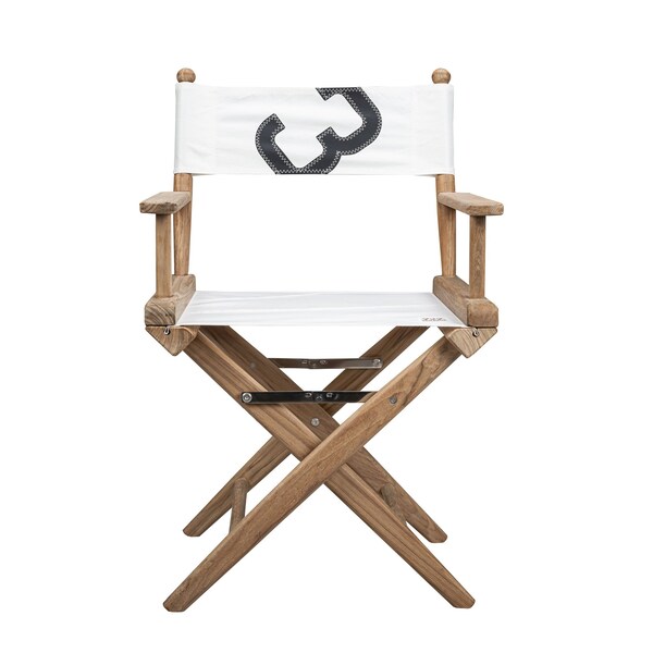 Whitecap Teak Director's Chair with Sail Cloth Seating - 18in - 61044