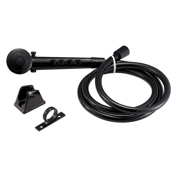 Dura Faucet Dura Faucet D6U-DFSA130BK RV Shower Head & Hose; Black - D6U-DFSA130BK