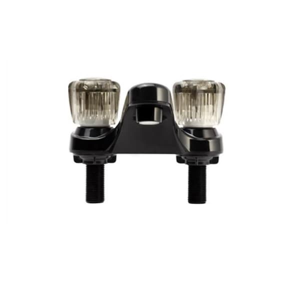 Bookazine DFPL700SBK RV Arc Spout Lavatory Faucet with Smoked Acrylic Knob, Black - TI3568882