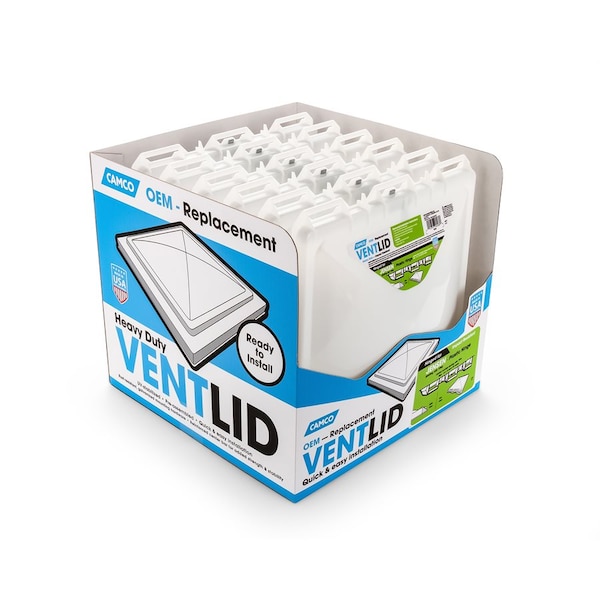Camco VENT LID, JENSEN METAL BASE 94 UP, WHITE, PDQ 6PK - 40183