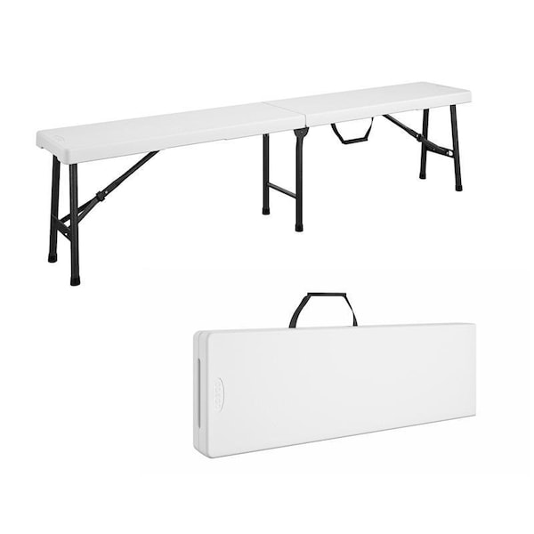 Cosco Cosco White Plastic Casual Folding Bench 1 pk - 14-419-WSP2