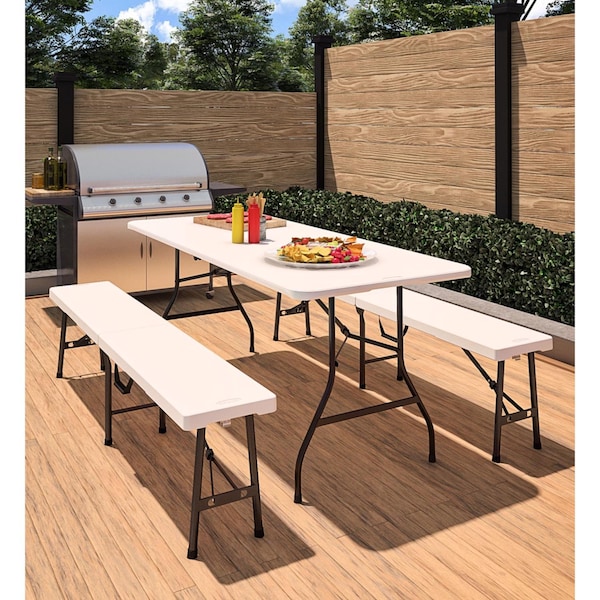 Cosco Cosco White Plastic Casual Folding Bench 1 pk - 14-419-WSP2
