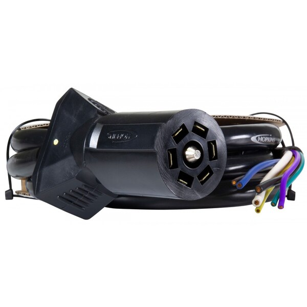 Hopkins Towing Solutions Hopkins LED Test 7-Blade Molded Connector with Cable, SAE Wiring - 6ft - 20285