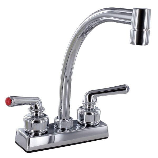 Valterra LEDGE FAUCET, 4IN HI-ARC, 2 LEVER TEACUP, PLASTIC, CHROME - PF211307