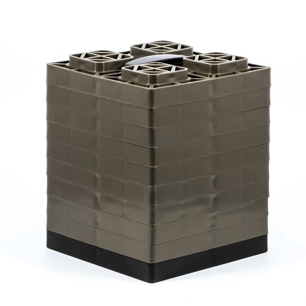 Camco FASTEN LEVELING BLOCKS WITH T-HANDLE, 2X2, BROWN, PK 10 - 44521