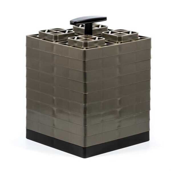 Camco FASTEN LEVELING BLOCKS WITH T-HANDLE, 2X2, BROWN, PK 10 - 44521