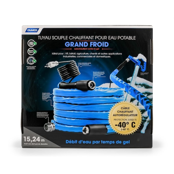 Camco HEATED DRINKING WATER HOSE -40, 50FT, 5/8IN ID (E/F) CETLUS, LLC - 22924