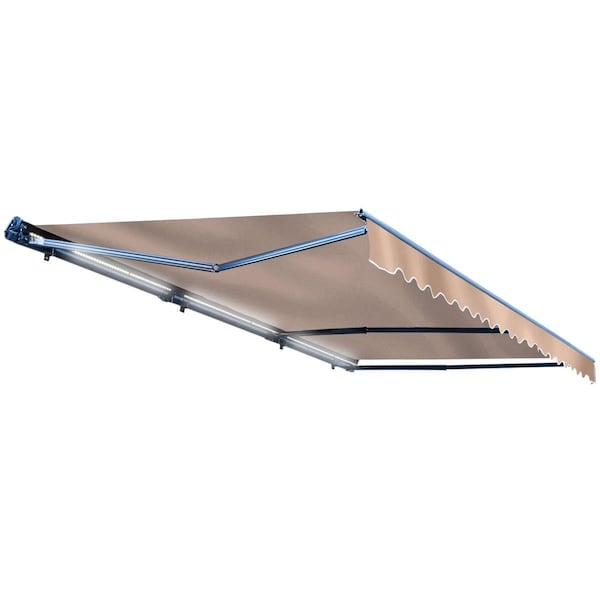 Tepee Supplies Motorized LED 20 x 10 ft. Half Cassette Retractable Awning, Sand - TE3309835