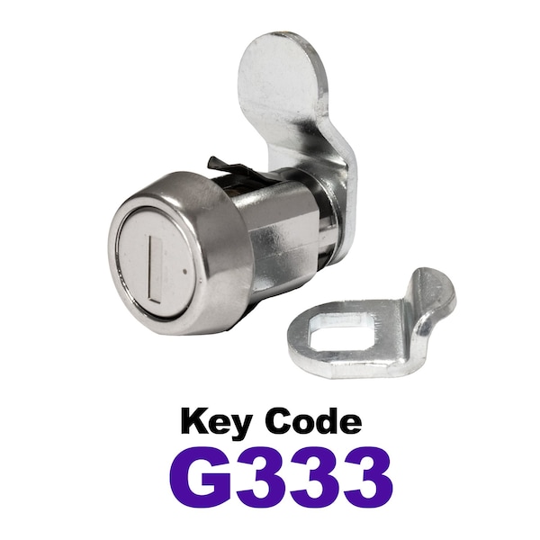 Global RV SS Compartment Lock, Cam/Blade Style, 7/8in Press in, Offset Blade, fit 5/8in Use, Keyed, G333 - CLB-333-78SI-SS