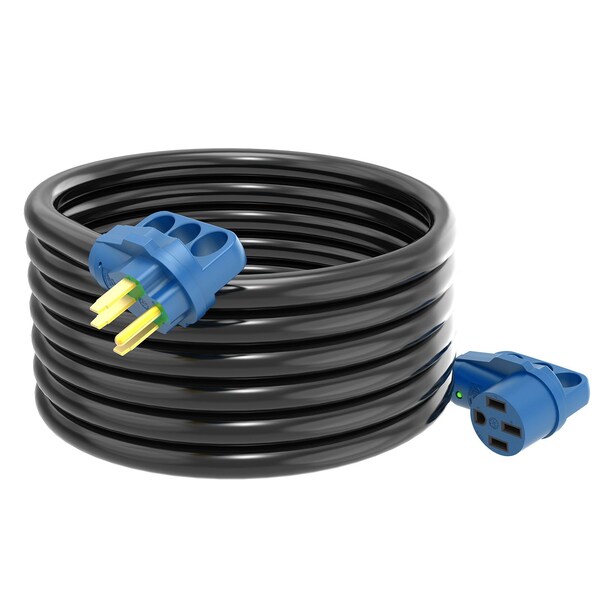 Makerz 50A RV Cord with Lights - 25ft , NEMA 14-50P to NEMA 14-50R - 230