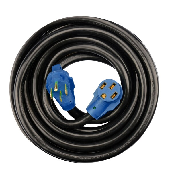 Makerz 50A RV Cord with Lights - 25ft , NEMA 14-50P to NEMA 14-50R - 230