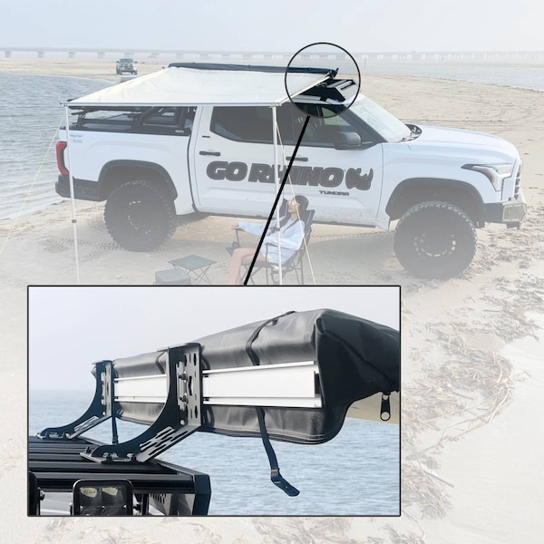 Go Rhino Foor Roof Rack Awning Roof Mount Textured Black Mild Steel - 5950040T
