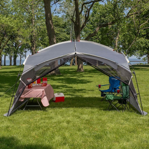 Wakeman Pop Up Canopy Screen Tent - 12x10 Gazebo Shelter with Mosquito Net by Gray - 75-CMP1150