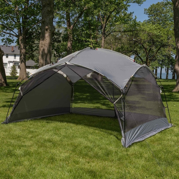 Wakeman Pop Up Canopy Screen Tent - 12x10 Gazebo Shelter with Mosquito Net by Gray - 75-CMP1150