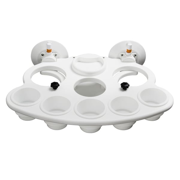 Seasucker Vertical Surface Mount, White, Non-Lighted, With 6 Inch Vacuum Mount/ Hold Up To Three - MC5347W