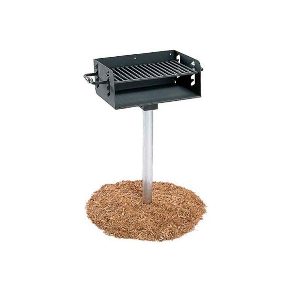 Ultra Play Systems ADA Rotating Pedestal Outdoor Grill With 3-1/2" Dia. Post(300 Sq. In. Cooking Surface) - 630H-3