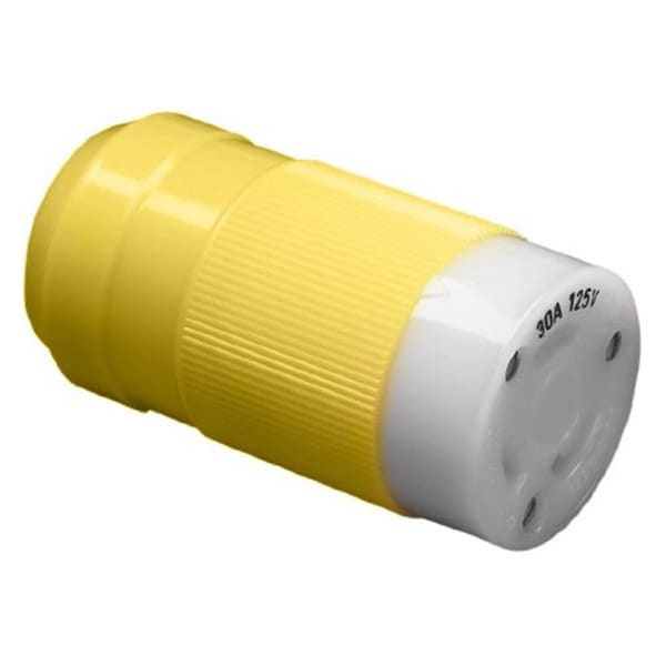 Marinco 30 amp Power Cord Adapter - Connecting RV Power Inlet, Yellow - M1D-305CRVVPK