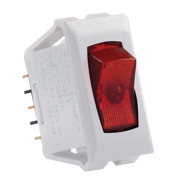 Jr Products JR Products 12505 Illuminated 12V On/Off Switch - Red/White - 12505