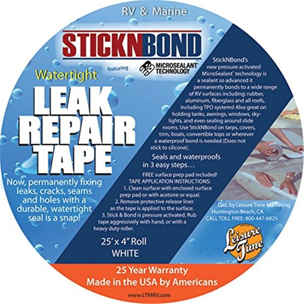 Leisure Time Marketing Sticknbond Roll, White - 4 in. x 25 ft. - LTM60023