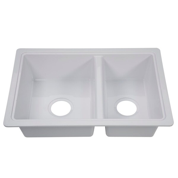 Lippert 25IN X 17IN DOUBLE BOWL SINK - WHITE - 809030