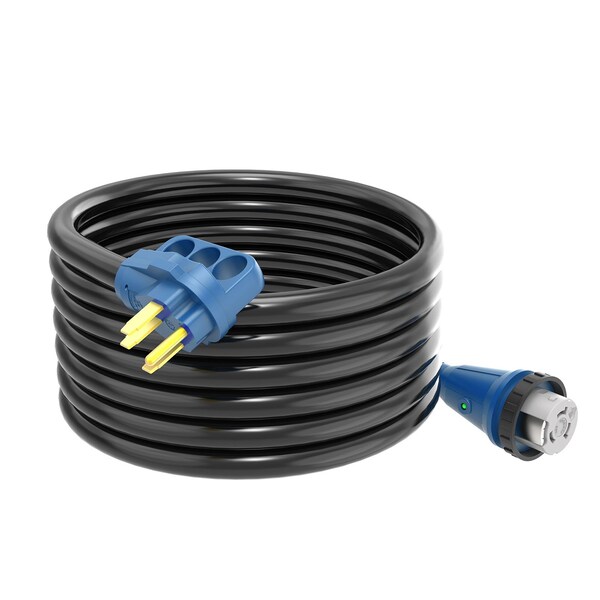 Makerz 50A RV Cord with Lights - 25ft , NEMA 14-50P to NEMA SS2-50R - 231