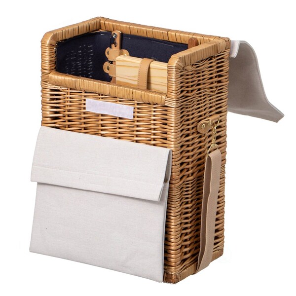 Wickerwise Wine & Cheese Picnic Basket - Wicker Tote Bag for Outdoor Parties, Camping, Travel & - QI004771
