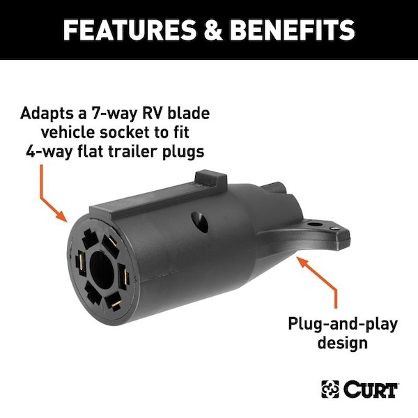 Curt Electrical Adapter, Includes: 4-Way Flat, 4-Way Round, 5-Way Flat, 6-Way Round, 7-Way RV Blades - 57241