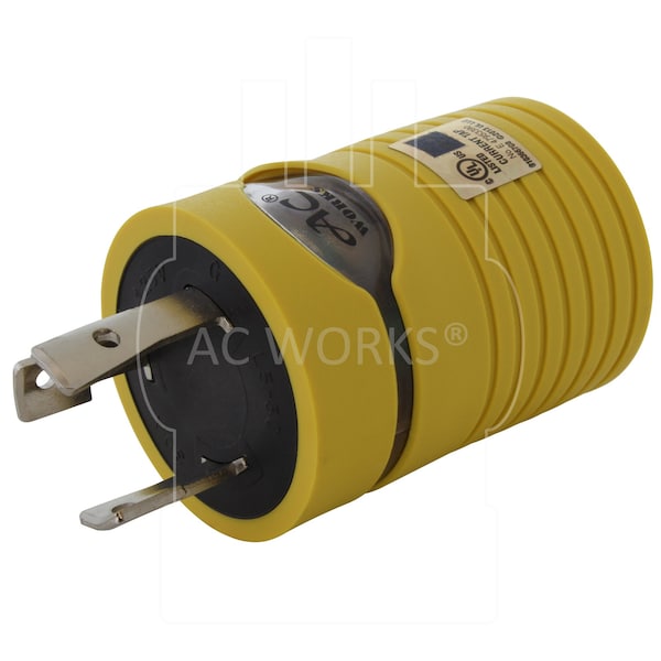 Ac Works RV Generator Adapter L5-30P 30A 3-Prong Locking Plug to RV 30A TT-30R adapter - RVL530TT