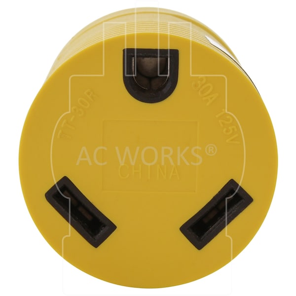 Ac Works RV Generator Adapter L5-30P 30A 3-Prong Locking Plug to RV 30A TT-30R adapter - RVL530TT