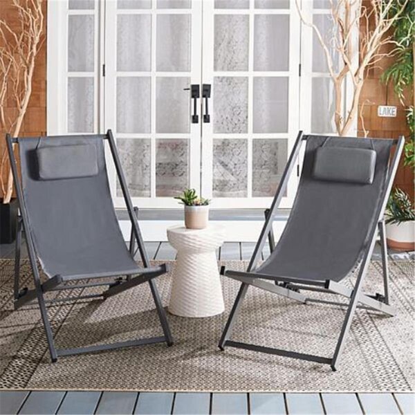 Safavieh Camlin Sling Chairs, Grey & Grey, 2PK - PAT9039B-SET2