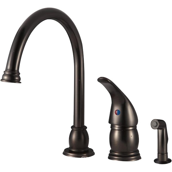 Lightluz Designer Pedestal Goose Neck Rv Kitchen Faucet, Venetian Bronze - LI2468523
