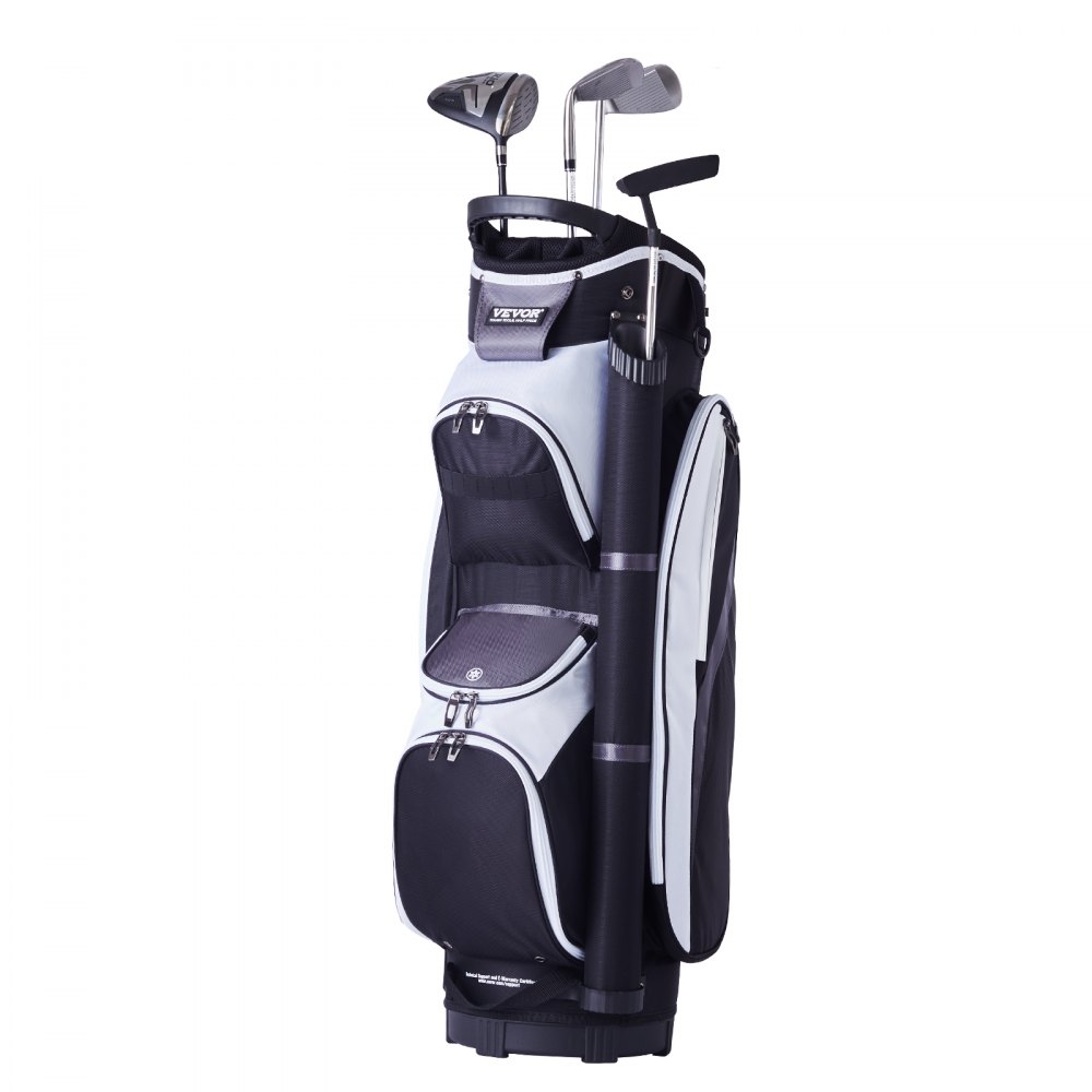 VEVOR Golf Cart Bag with 14 Way Organizer Divider Top, 36” Multiple Pockets Premium Nylon Cart Bag, Durable Golf Bags with Handles & Dust Cover & Detachable Straps for Men & Women, Black Color-Block - TCB37YC7GHSPCXNBHV0