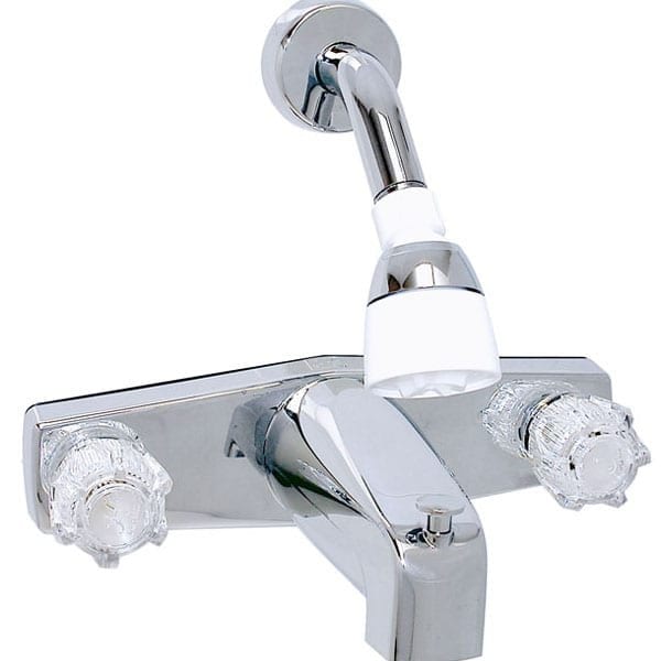 Valterra TUB/SHOWER DIV FAUCET, SHOWER HEAD KIT, 8IN, 2 KNOB, PLASTIC/BRASS, CHROME - PF214348