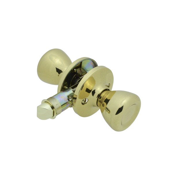 Global RV/Manufactured Housing Interior Lockset, Knob Style, Passage/Non-Locking, Brass - LSK-C2-B