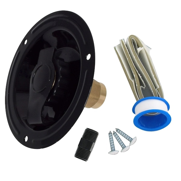 Valterra WATER INLET, RECESSED METAL FLANGE, FPT, BLACK, CARDED - A01-0178LFVP