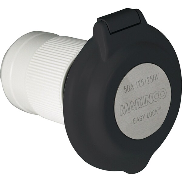 Parkpower By Marinco Park Power 6344ELBRVBLK Power Inlet, 50A Black - 6344EL-BRV.BLK