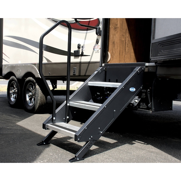 Mor/Ryde Use With 1st Generation StepAbove 3 Step RV Steps, Black, Powder Coated - STP214-029H