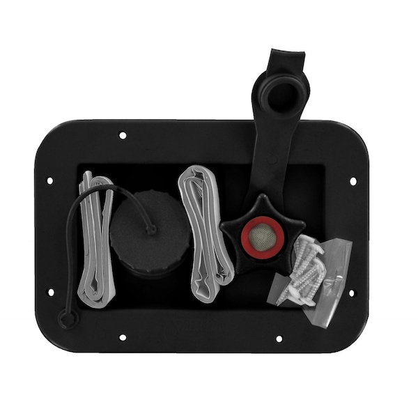 Valterra GRAVITY/CITY WATER INLET, BLACK, CARDED - A01-2001BKVP