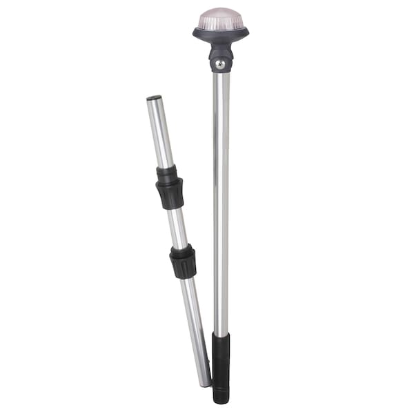 Perko Perko 1451DP8CHR Delta-Series White All-Round Fold-In-Half Pole Light-60" Height 40° Adjustable Head - 1451DP8CHR