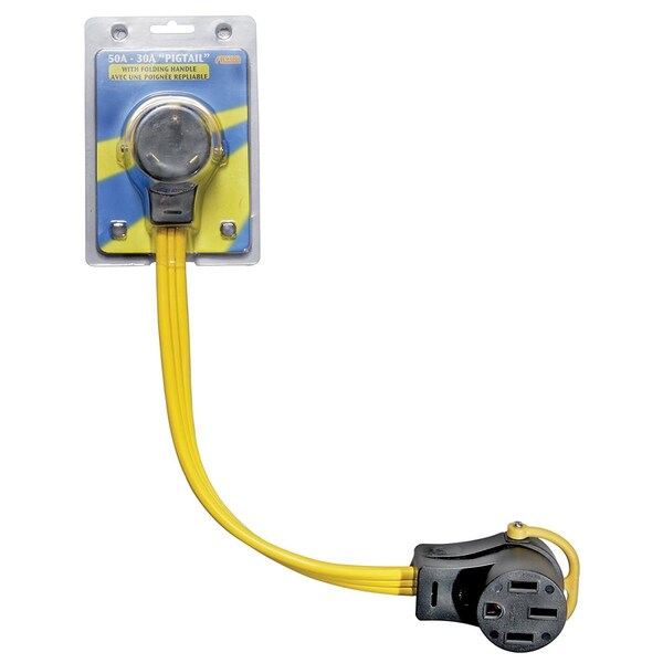Arcon 18 in. 50 A Female - 30 A Male Flat Wire Pigtail Adapter - ARC-14372