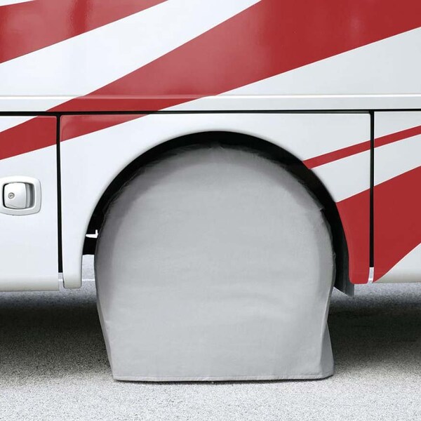 Superior Electric RV Trailer White Vinyl Tire Cover Pair for Size 30 Inch-32 Inch  (Set of 2) - RVA1605
