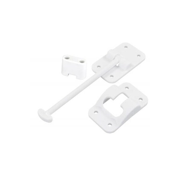 Jr Products 6IN T-STYLE DOOR HOLDER W/BUMPER, POLAR WHITE - 10444B