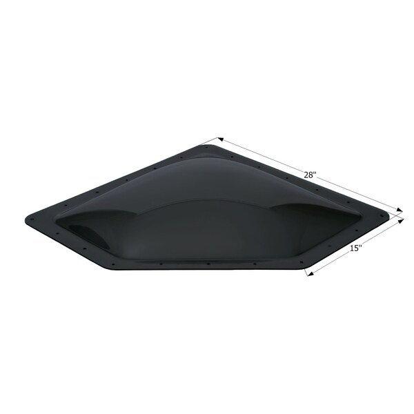Icon RV Skylight NSL2412 - 24in x 12in x 4in with Neo Angle, Dark Smoke - 12556