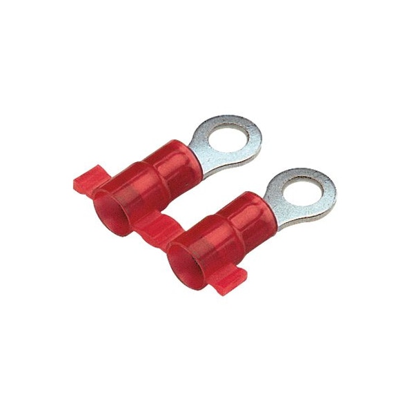 Panduit Ring Term, Nyln Insul, 22 - 18 AWG, 1/4" stud, PN18-14R-3K, PK 3000 - PN18-14R-3K