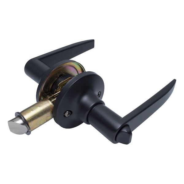 Global RV/Manufactured Housing Interior Lockset, Lever Style No 909 Privacy/Locking, Aluminum, Matte Black - LSL-909PVAL-MB