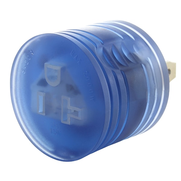 Ac Works RV 30A TT-30P Plug to 5-20R 15/ 20A Household Outlet with Power Indicator - RVTT520