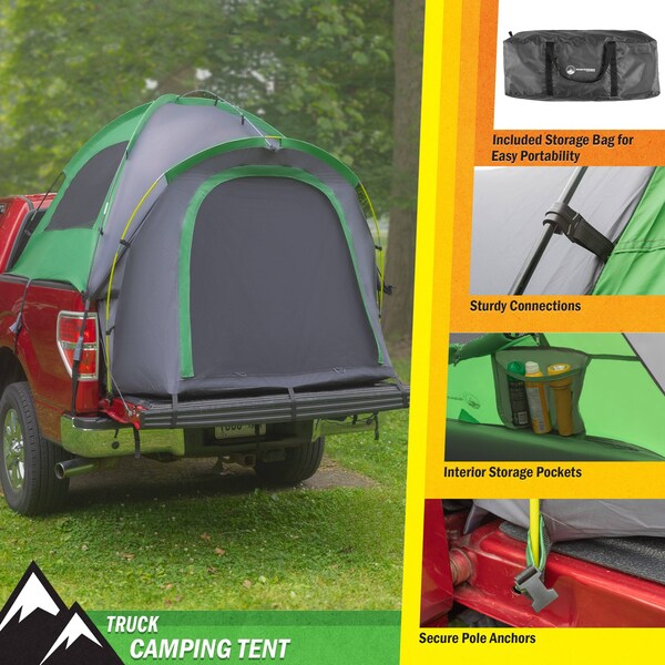 Wakeman 5.5 to 6ft Truck Bed Tent, Green - 75-CMP1123