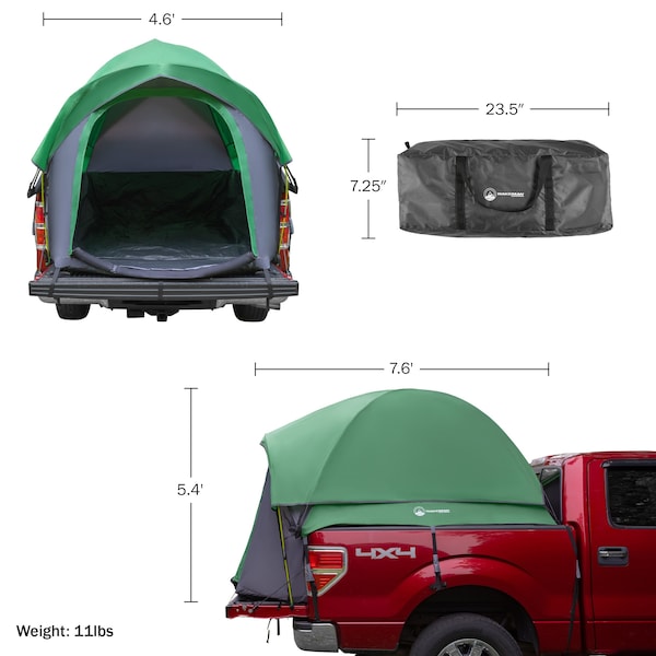Wakeman 5.5 to 6ft Truck Bed Tent, Green - 75-CMP1123