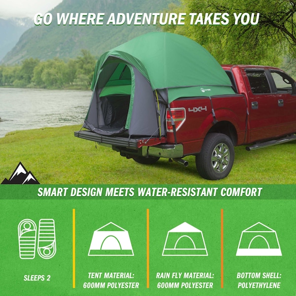 Wakeman 5.5 to 6ft Truck Bed Tent, Green - 75-CMP1123